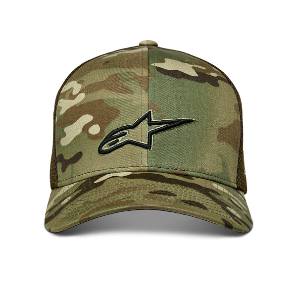 Studio photo on a white background of Alpinestars - Recon Camo Trucker Hat; showing overall shape and visible design details; SKU 482-763