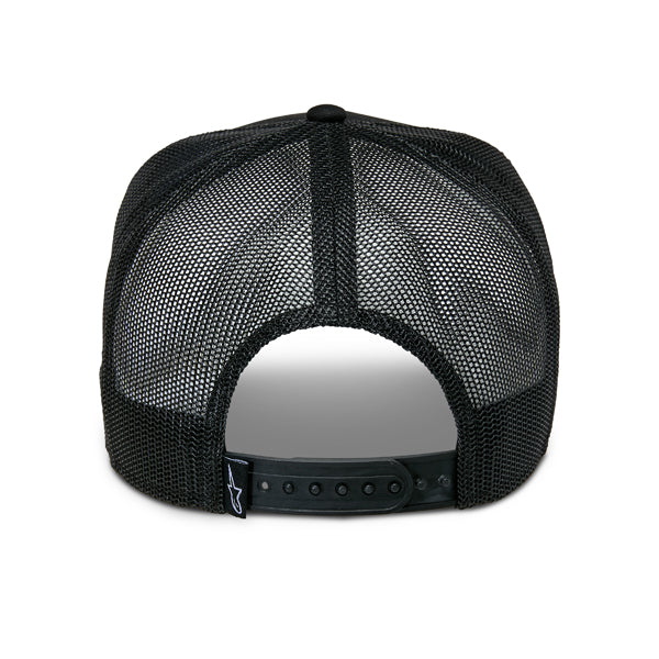 Studio photo on a white background of Alpinestars - Notice Trucker Hat; showing overall shape and visible design details; SKU 482-76399