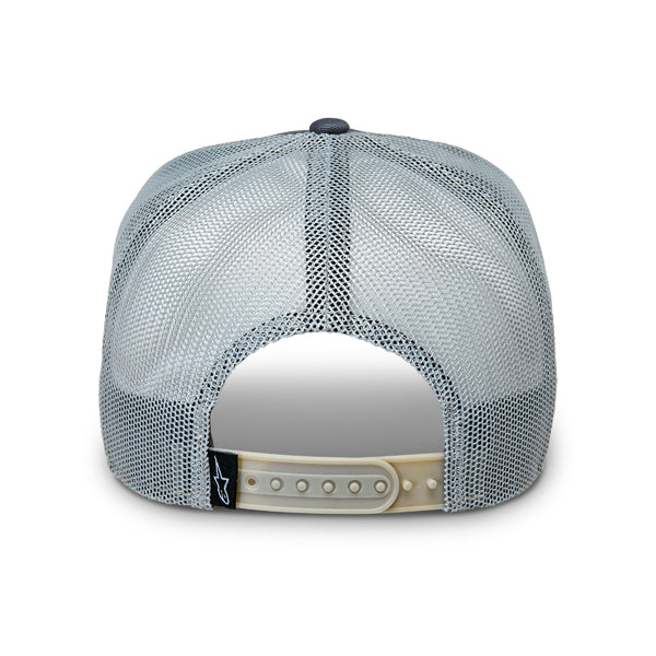 Studio photo on a white background of Alpinestars - Notice Trucker Hat; showing overall shape and visible design details; SKU 482-76399