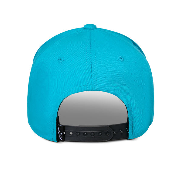 Professional studio photo of Alpinestars - Luminary Hat; showing overall shape and visible design details; SKU 482-764; Colors: Black, Aqua Blue