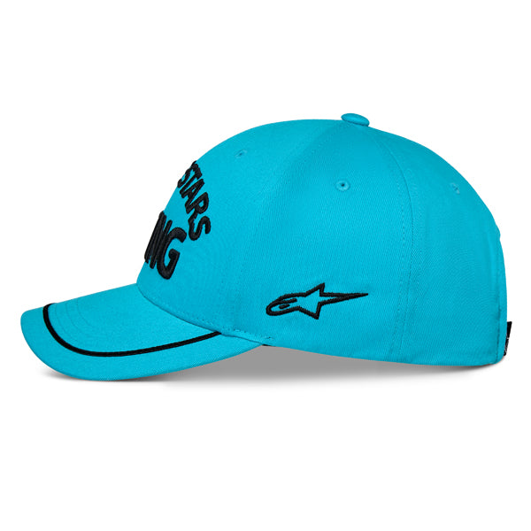 Clean studio shot of Alpinestars - Luminary Hat; showing overall shape and visible design details; SKU 482-764; Colors: Black, Aqua Blue