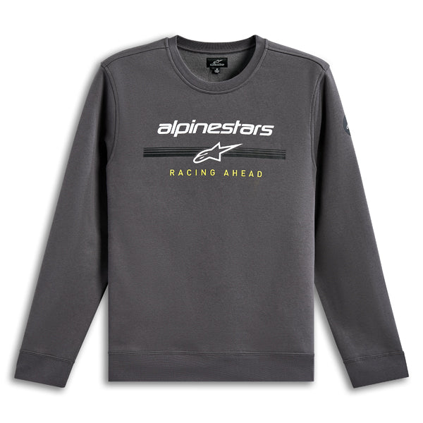 Clean studio shot of Alpinestars - Bettern Crew Hoodie; showing overall shape and visible design details; SKU 482-76413S; Colors: Black, Charcoal, White