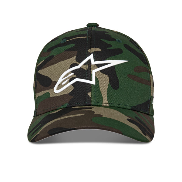 Professional studio photo of Alpinestars - Ageless Multi Hat; showing overall shape and visible design details; SKU 482-7638; Colors: Black, Green Camo