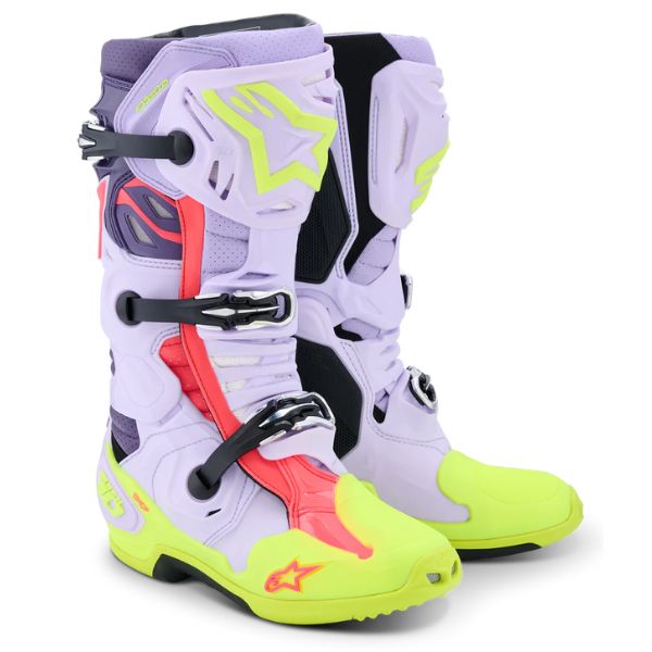 34103008, Alpinestars, Tech 10 Supervented Boots, Night Navy/White/Rainbow, Purple/Yellow Fluo/Diva Pink, Orange Fluo/Black/White, White, Black product photo
