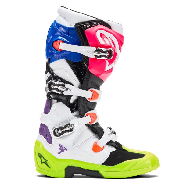 Product image of Alpinestars 2012025 9230 Tech 7 LE Hay Boot Multi BTO Sports 2 motocross boots showing design and colorway | Available at BTO Sports