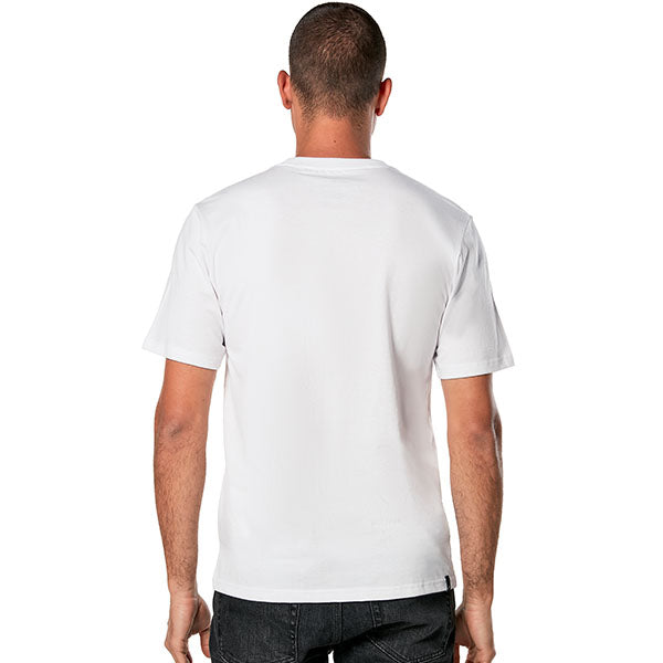 Studio photo on a white background of Alpinestars Ageless Shadow CSF T-Shirt; showing tee fit, printed graphics, and crew neckline; SKU 482-76290S