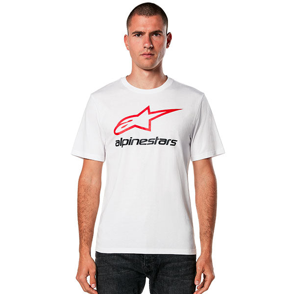 Professional studio photo of Alpinestars Always 2.0 CSF T-Shirt; showing tee fit, printed graphics, and crew neckline; SKU 482-76293S; Sizes: S-2XL