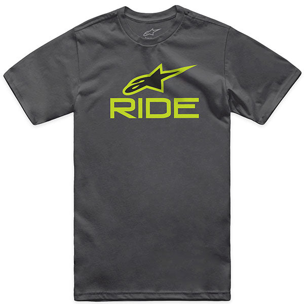 High-resolution studio image of Alpinestars Ride 4.0 CSF T-Shirt; showing tee fit, printed graphics, and crew neckline