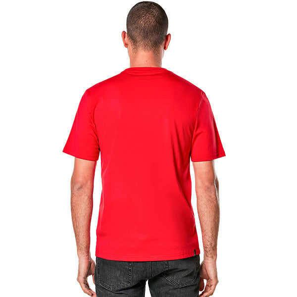 High-resolution studio image of Alpinestars Ride 4.0 CSF T-Shirt; showing tee fit, printed graphics, and crew neckline