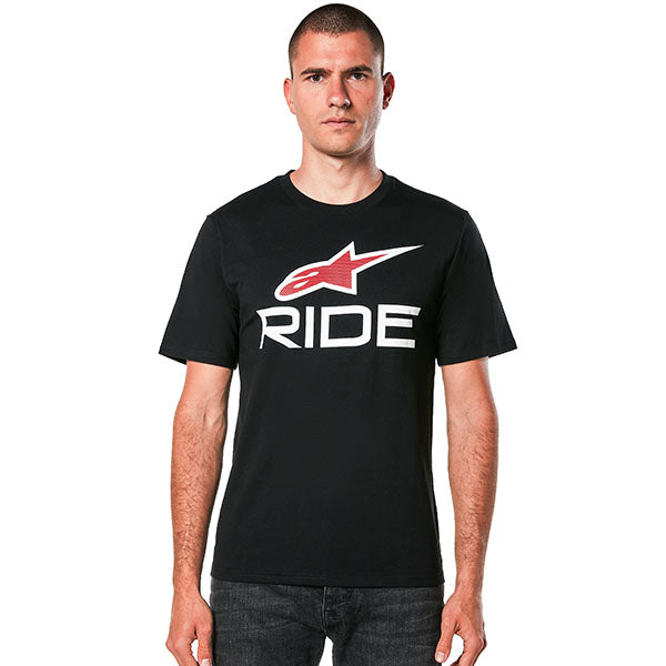 Professional studio photo of Alpinestars Ride 4.0 CSF T-Shirt; showing tee fit, printed graphics, and crew neckline