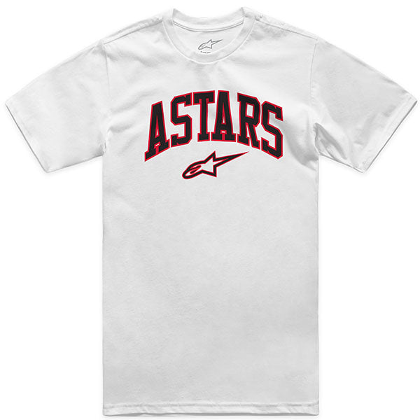 Studio photo on a white background of Alpinestars Dunker CSF T-Shirt; showing tee fit, printed graphics, and crew neckline