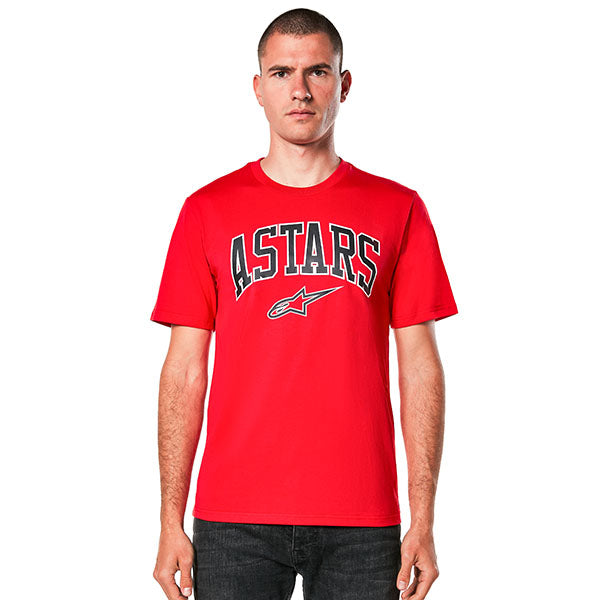 Studio photo on a white background of Alpinestars Dunker CSF T-Shirt; showing tee fit, printed graphics, and crew neckline