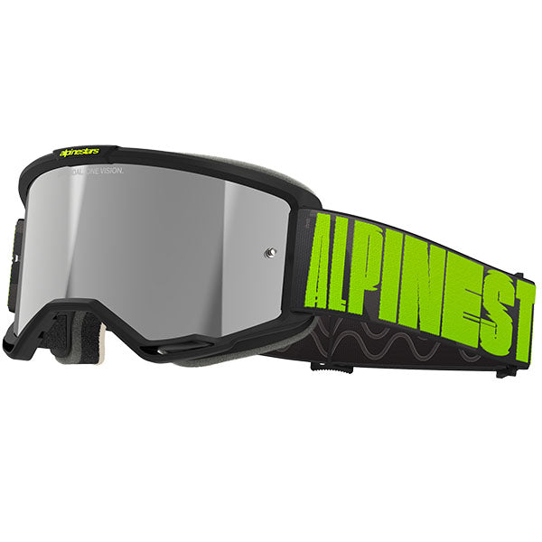 Product image of Alpinestars BTO Sports 5102225 1470 f Vision 5 Hollow Goggle Charcoal Yellow Fluo Mirror Silver motocross goggles showing frame design, lens style, and colorway