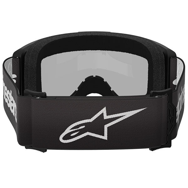 Product image of Alpinestars BTO Sports 5103225 1456 b Vision 3 Wordmark Goggle Black Mirror Silver motocross goggles showing frame design, lens style, and colorway