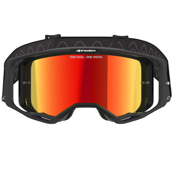 Product image of Alpinestars BTO Sports 5101625 1446 d1 Vision 8 Corp Goggle Black Mirror Red motocross goggles showing frame design, lens style, and colorway