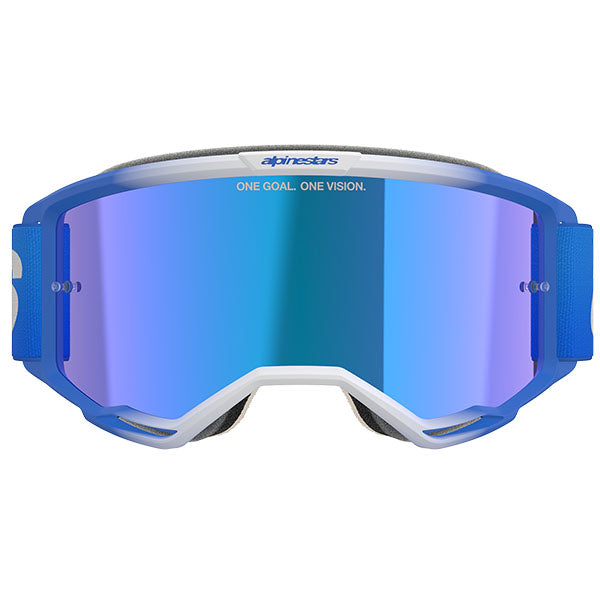 Product image of Alpinestars BTO Sports 5102125 7271 d1 Vision 5 Blaze Goggle Blue Mirror Blue motocross goggles showing frame design, lens style, and colorway