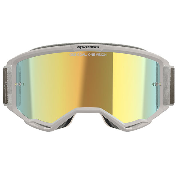 Product image of Alpinestars BTO Sports 5102225 7311 d1 Vision 5 Hollow Goggle Wind Mirror Gold motocross goggles showing frame design, lens style, and colorway