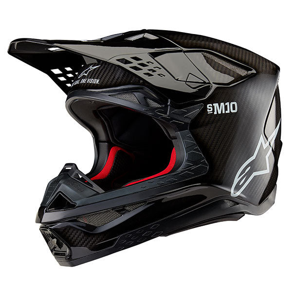 White Glossy product view, lightweight off‑road motorcycle helmet with ventilation and impact protection