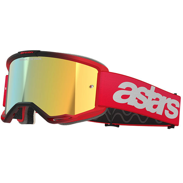 Product image of Alpinestars BTO Sports 5102125 3115 f Vision 5 Blaze Goggle Red Mirror Gold motocross goggles showing frame design, lens style, and colorway