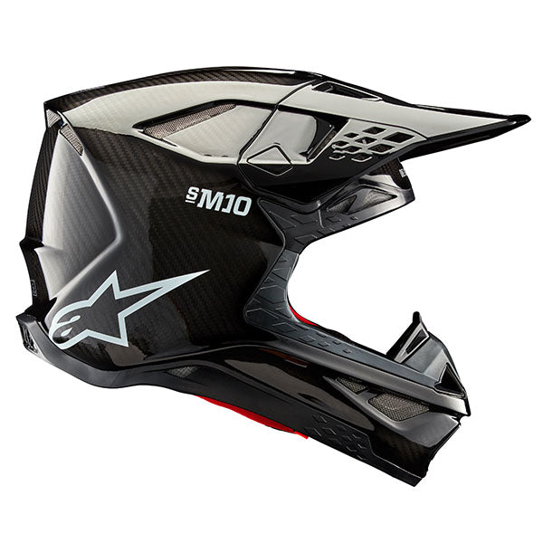 White Glossy product view, lightweight off‑road motorcycle helmet with ventilation and impact protection