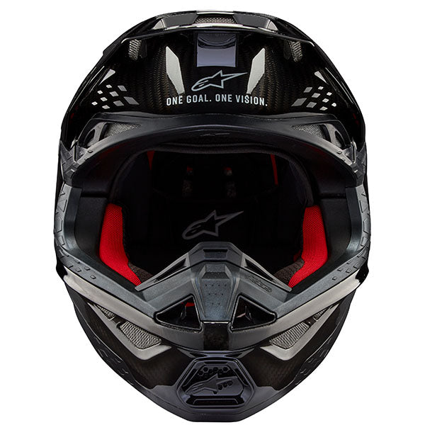 White Glossy product view, lightweight off‑road motorcycle helmet with ventilation and impact protection