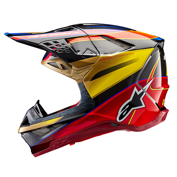 482-00185XS, Alpinestars, Supertech M10 Era Helmet, Gold/Yellow/Rio Red Glossy, Pink/violet/Yellow Fluo Glossy, Blue/Red/Yellow Fluo Glossy, Sizes product photo