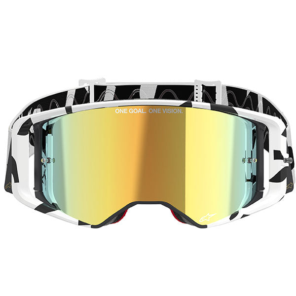 Product image of Alpinestars BTO Sports 0022 5100325 44 d1 Supertech Corp Goggle Abs V White Gold Mirror Gold motocross goggles showing frame design, lens style, and colorway