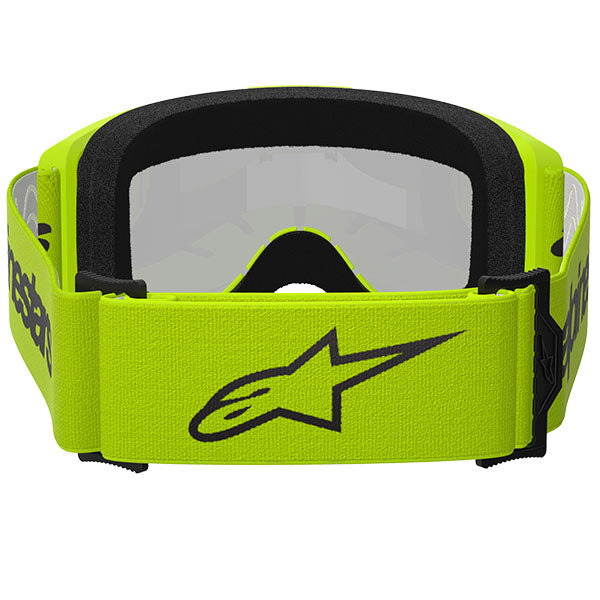 Product image of Alpinestars BTO Sports 0024 5103225 5299 b Vision 3 Wordmark Goggle Yellow Fluo Mirror Silver motocross goggles showing frame design, lens style, and colorway