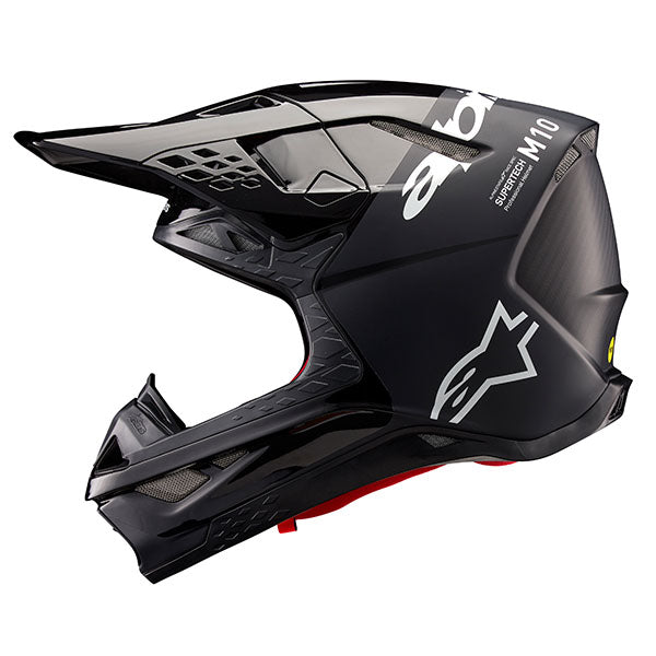 01108589, Alpinestars, Supertech M10 Flood Helmet, Black/Dark Gray Matte & Glossy, Red Fluo/Red Matte & Glossy, Met Blue/Med Blue/Black Carbon Matt product photo