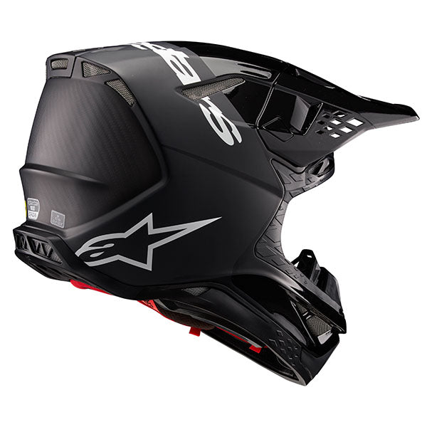 01108587, Alpinestars, Supertech M10 Flood Helmet, Black/Dark Gray Matte & Glossy, Red Fluo/Red Matte & Glossy, Met Blue/Med Blue/Black Carbon Matt product photo
