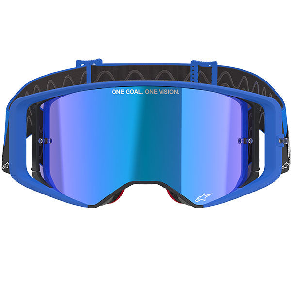 Product image of Alpinestars BTO Sports 0035 5100625 7271 d1 Supertech Stream Goggle Abs V Blue Mirror Blue motocross goggles showing frame design, lens style, and colorway