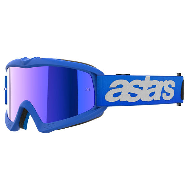Product image of Alpinestars BTO Sports 0038 5140425 7271 f Vision Youth Blaze Goggle Blue Mirror Blue motocross goggles showing frame design, lens style, and colorway