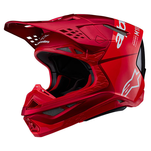 482-001842X, Alpinestars, Supertech M10 Flood Helmet, Black/Dark Gray Matte & Glossy, Red Fluo/Red Matte & Glossy, Met Blue/Med Blue/Black Carbon product photo