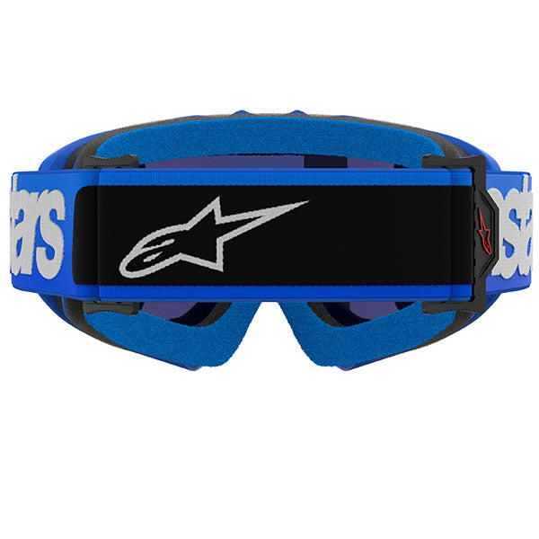 Product image of Alpinestars BTO Sports 0041 5140425 7271 b Vision Youth Blaze Goggle Blue Mirror Blue motocross goggles showing frame design, lens style, and colorway