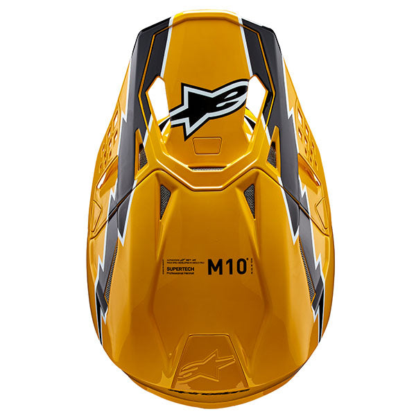 Black/Yellow Glossy product view, lightweight off‑road motorcycle helmet with ventilation and impact protection