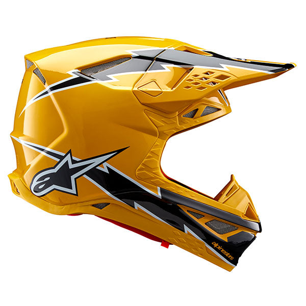 Black/White Matte product view, lightweight off‑road motorcycle helmet with ventilation and impact protection