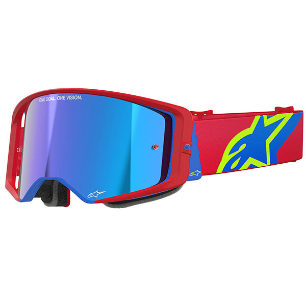 Product image of Alpinestars BTO Sports 0058 5100325 3055 f Supertech Corp Goggle Abs V Red Blue Mirror Blue motocross goggles showing frame design, lens style, and colorway