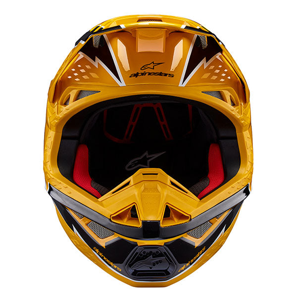 Black/White Matte product view, lightweight off‑road motorcycle helmet with ventilation and impact protection
