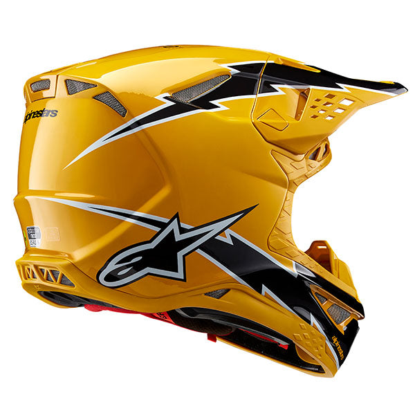 Black/Yellow Glossy product view, lightweight off‑road motorcycle helmet with ventilation and impact protection