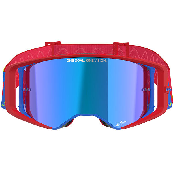 Product image of Alpinestars BTO Sports 0060 5100325 3055 d1 Supertech Corp Goggle Abs V Red Blue Mirror Blue motocross goggles showing frame design, lens style, and colorway