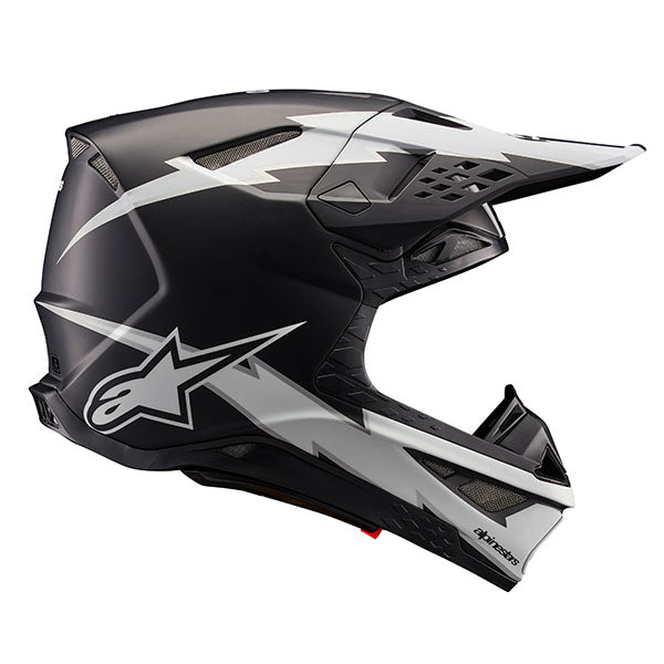 product view, lightweight off‑road motorcycle helmet with ventilation and impact protection