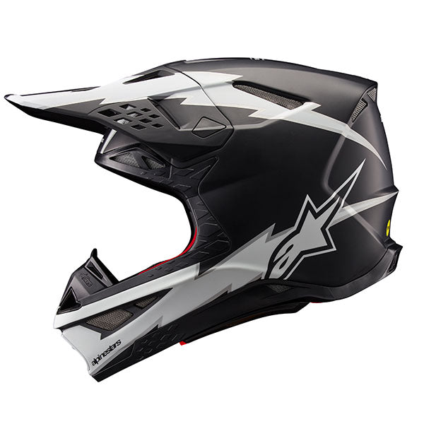 product view, lightweight off‑road motorcycle helmet with ventilation and impact protection