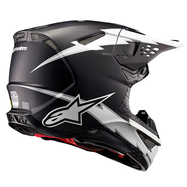 product view, lightweight off‑road motorcycle helmet with ventilation and impact protection