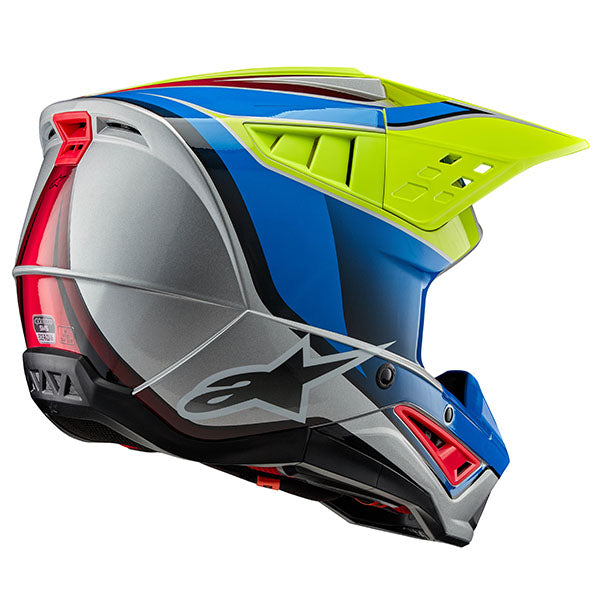 Violet/Black/Silver Glossy product view, lightweight off‑road motorcycle helmet with ventilation and impact protection