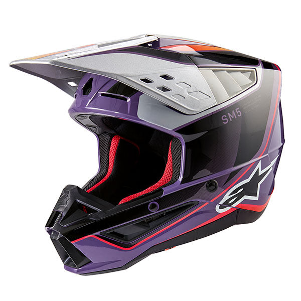Yellow Fluo/Enamel/Blue Silver Glossy product view, lightweight off‑road motorcycle helmet with ventilation and impact protection