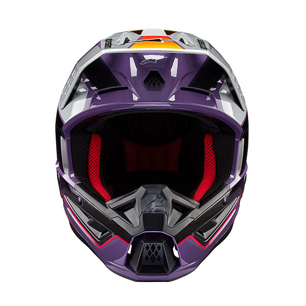 Yellow Fluo/Enamel/Blue Silver Glossy product view, lightweight off‑road motorcycle helmet with ventilation and impact protection