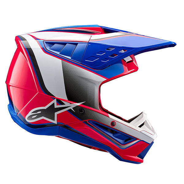 Violet/Black/Silver Glossy product view, lightweight off‑road motorcycle helmet with ventilation and impact protection