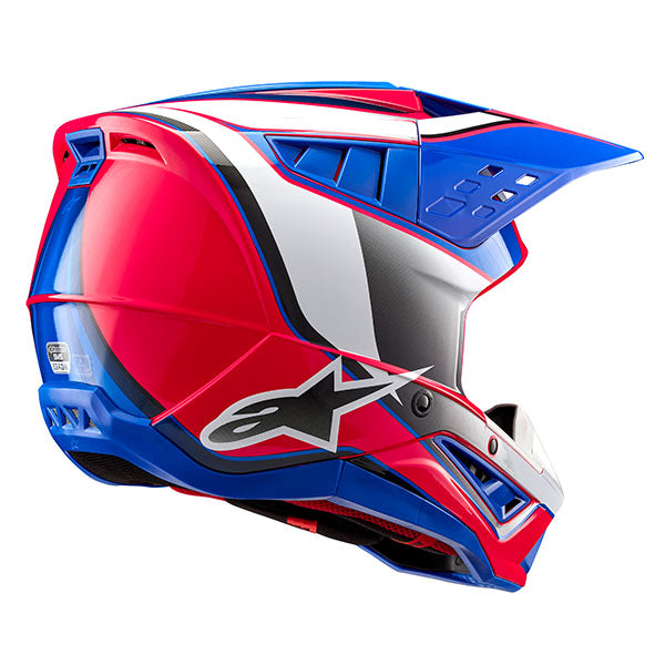 Yellow Fluo/Enamel/Blue Silver Glossy product view, lightweight off‑road motorcycle helmet with ventilation and impact protection