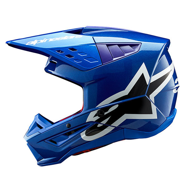 Bright Red Glossy product view, lightweight off‑road motorcycle helmet with ventilation and impact protection