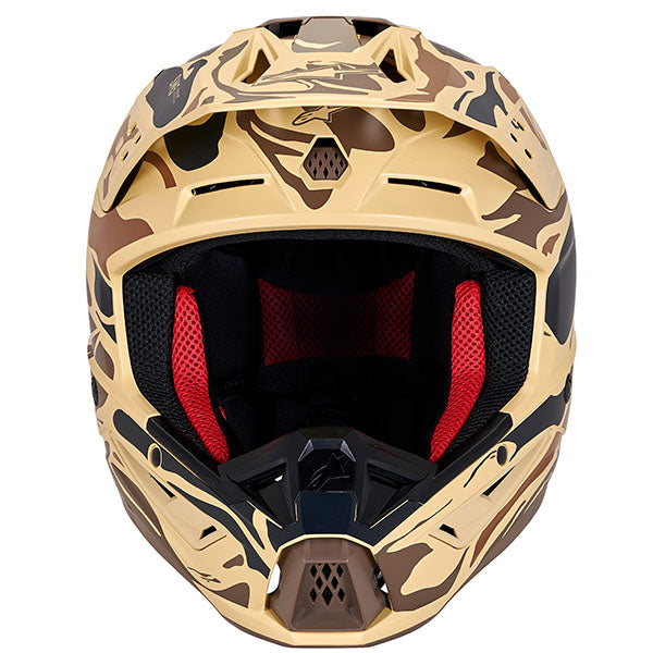 Warm Gray/Celadon/Green Glossy product view, lightweight off‑road motorcycle helmet with ventilation and impact protection